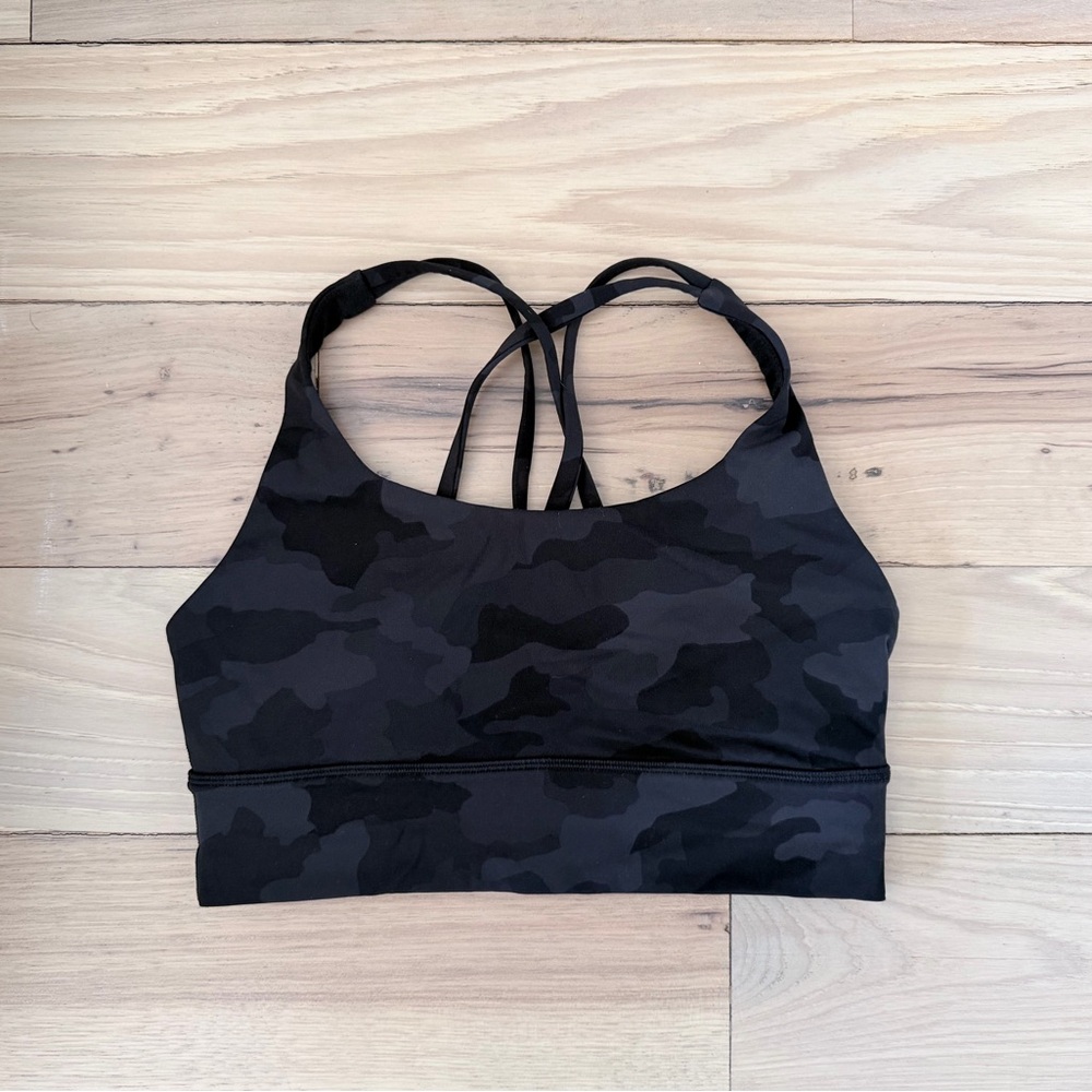 Black Camouflage Energy Longline Lululemon Sports Bra